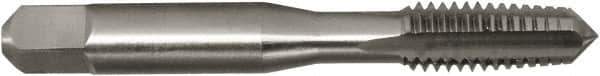 Vermont Tap & Die - M18x2.50 Metric Coarse 6H 4 Flute Bright Finish High Speed Steel Straight Flute Standard Hand Tap - Taper, Right Hand Thread, 4-1/32" OAL, 1-13/16" Thread Length, D7 Limit, Oversize - USA Tool & Supply