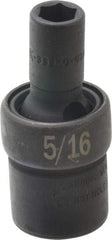 SK - 3/8" Drive 5/16" Standard Universal Impact Socket - 6 Points, 2" OAL - USA Tool & Supply