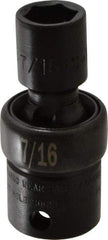 SK - 3/8" Drive 7/16" Standard Universal Impact Socket - 6 Points, 2-1/8" OAL - USA Tool & Supply