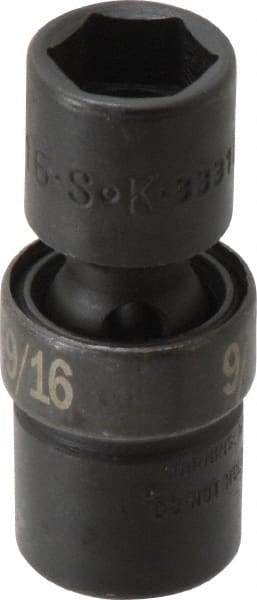 SK - 3/8" Drive 9/16" Standard Universal Impact Socket - 6 Points, 2-7/32" OAL - USA Tool & Supply