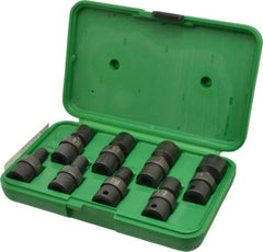 SK - 8 Piece 3/8" Drive Impact Socket Set - 6 Points, 5/16" to 3/4" Range, Inch Measurement Standard - USA Tool & Supply