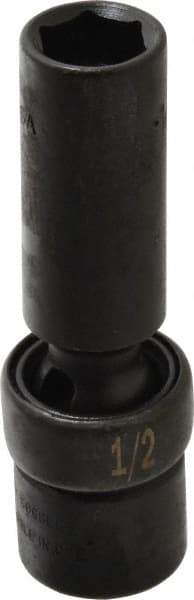 SK - 3/8" Drive 1/2" Deep Universal Impact Socket - 6 Points, 3-9/64" OAL - USA Tool & Supply
