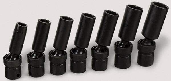 SK - 3/8" Drive 3/4" Deep Universal Impact Socket - 6 Points, 3-7/32" OAL - USA Tool & Supply