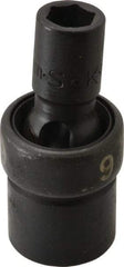 SK - 3/8" Drive 9mm Standard Universal Impact Socket - 6 Points, 2-1/8" OAL - USA Tool & Supply
