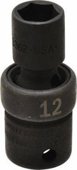 SK - 3/8" Drive 12mm Standard Universal Impact Socket - 6 Points, 2-1/8" OAL - USA Tool & Supply