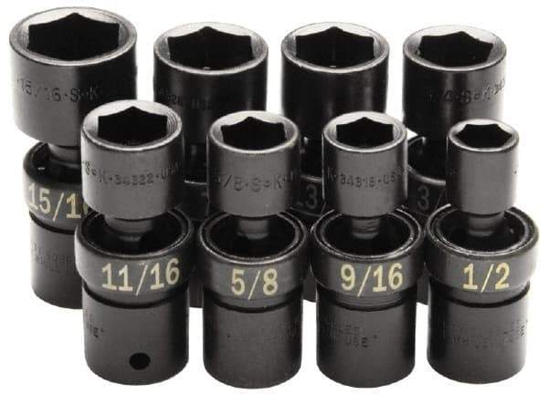 SK - 1/2" Drive 3/4" Standard Universal Impact Socket - 6 Points, 2-59/64" OAL - USA Tool & Supply