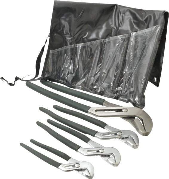 Value Collection - 4 Piece Tongue & Groove Plier Set - Comes in Plastic Pouch - USA Tool & Supply