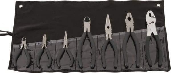 Value Collection - 7 Piece Plier Set - Comes in Plastic Pouch - USA Tool & Supply