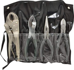 Value Collection - 4 Piece Plier Set - Comes in Plastic Pouch - USA Tool & Supply