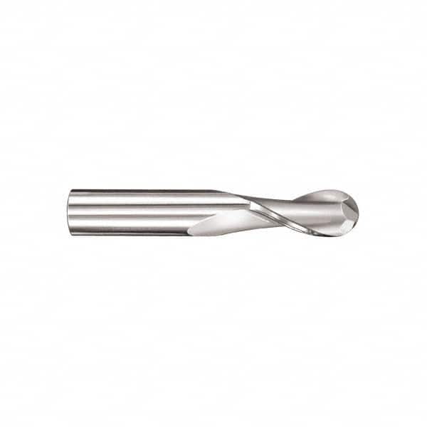 SGS - 1/2" Diam, 1" LOC, 2 Flute Solid Carbide Ball End Mill - Exact Industrial Supply