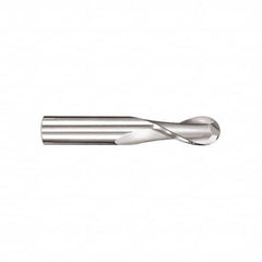 SGS - 1/2" Diam, 1" LOC, 2 Flute Solid Carbide Ball End Mill - Exact Industrial Supply