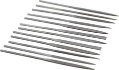 Value Collection - 12 Piece Swiss Pattern File Set - 6-1/4" Long, 0 Coarseness, Round Handle, Set Includes Barrette, Crossing, Equalling, Flat, Half Round, Knife, Round, Round Edge Joint, Slitting, Square, Three Square - USA Tool & Supply