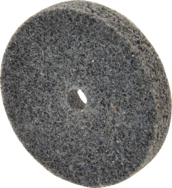 3M - 1-1/2" Diam, 1/4" Face Width, 3/16" Center Hole, Medium Grade, Silicon Carbide Deburring Wheel - Unitized, Hard Density 7 Grade, 30,100 RPM - USA Tool & Supply