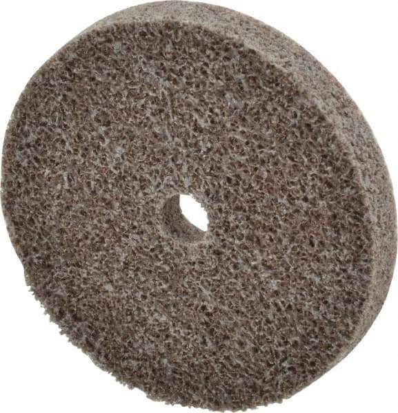 3M - 2" Diam, 1/4" Face Width, 1/4" Center Hole, Fine Grade, Aluminum Oxide Deburring Wheel - Unitized, Medium Density 5 Grade, 22,100 RPM - USA Tool & Supply