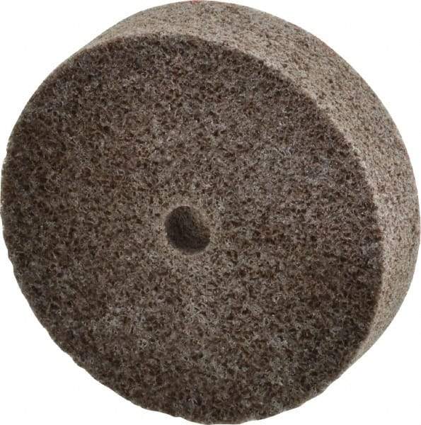 3M - 2" Diam, 1/2" Face Width, 1/4" Center Hole, Fine Grade, Aluminum Oxide Deburring Wheel - Unitized, Medium Density 5 Grade, 22,100 RPM - USA Tool & Supply