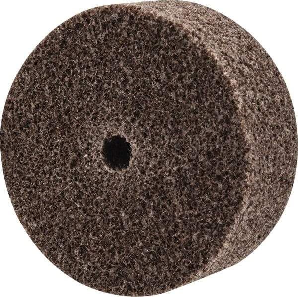 3M - 2" Diam, 3/4" Face Width, 1/4" Center Hole, Medium Grade, Aluminum Oxide Deburring Wheel - Unitized, Hard Density 7 Grade, 22,100 RPM - USA Tool & Supply