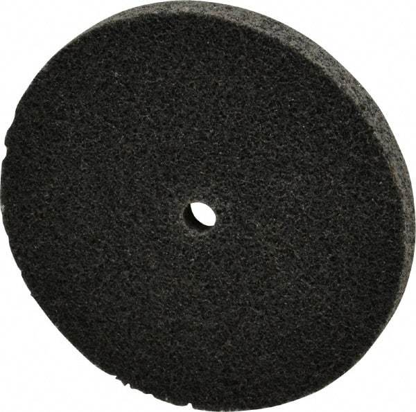 3M - 3" Diam, 1/4" Face Width, 1/4" Center Hole, Medium Grade, Silicon Carbide Deburring Wheel - Unitized, Hard Density 7 Grade, 18,100 RPM - USA Tool & Supply