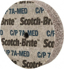 3M - 3" Diam, 3/4" Face Width, 1/4" Center Hole, Medium Grade, Aluminum Oxide Deburring Wheel - Unitized, Hard Density 7 Grade, 15,100 RPM - USA Tool & Supply