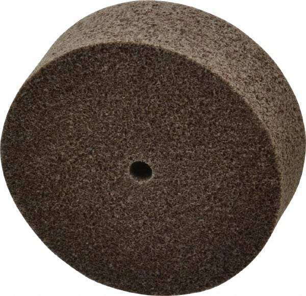 3M - 3" Diam, 1" Face Width, 1/4" Center Hole, Fine Grade, Aluminum Oxide Deburring Wheel - Unitized, Medium Density 5 Grade, 15,100 RPM - USA Tool & Supply