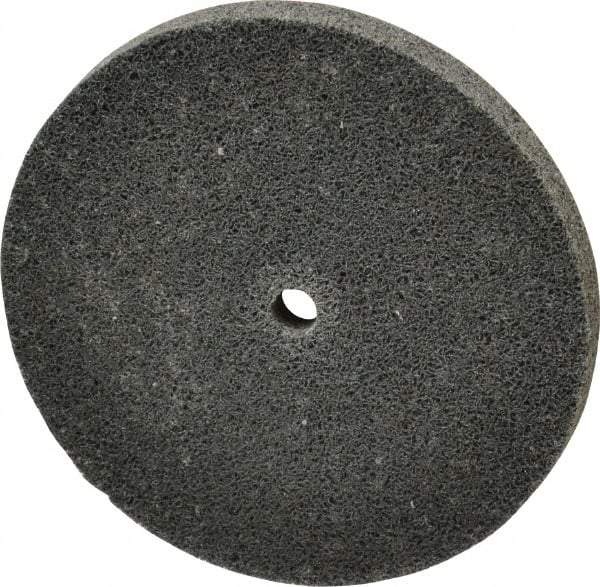 3M - 3" Diam, 1/4" Face Width, 1/4" Center Hole, Fine Grade, Silicon Carbide Deburring Wheel - Unitized, Hard Density 7 Grade, 18,100 RPM - USA Tool & Supply