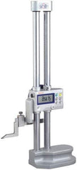 Mitutoyo - 12" Electronic Height Gage - 0.0005, 0.0002" (Switchable) Resolution, Accurate to 0.001", LCD Display, SPC Data Output - USA Tool & Supply