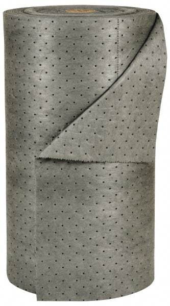 Brady SPC Sorbents - 50 Gal Capacity per Package, Universal Roll - 150' Long x 30" Wide, Gray, Polypropylene - USA Tool & Supply
