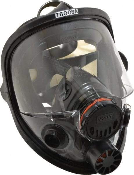 North - Series 7600, Size M/L Full Face Respirator - 5-Point Suspension, Threaded Connection - USA Tool & Supply