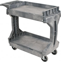 Akro-Mils - 400 Lb Capacity, 19" Wide x 41-1/2" Long x 34-3/4" High Standard Utility Cart - 2 Shelf, Plastic, 2 Rigid/2 Swivel Casters - USA Tool & Supply