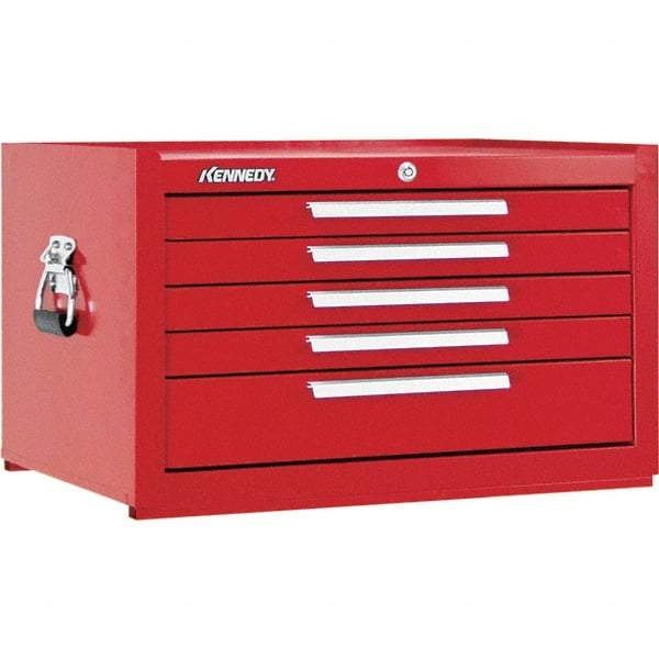 Kennedy - 5 Drawer Tool Chest - 27" Wide x 18" Deep x 16-5/8" High, Steel, Red - USA Tool & Supply