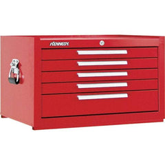 Kennedy - 5 Drawer Tool Chest - 27" Wide x 18" Deep x 16-5/8" High, Steel, Red - USA Tool & Supply