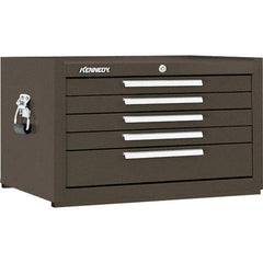 Kennedy - 5 Drawer Tool Chest - 27" Wide x 18" Deep x 16-5/8" High, Steel, Brown - USA Tool & Supply