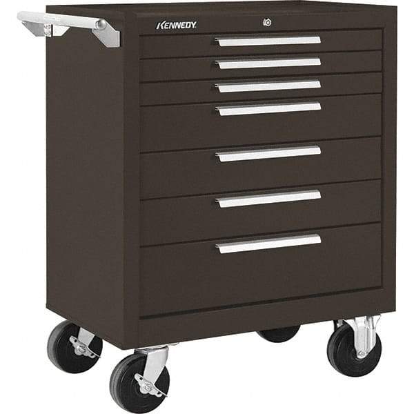 Kennedy - 7 Drawer 1,400 Lb Capacity Steel Tool Roller Cabinet - 29" Wide x 35" High x 20" Deep, Brown - USA Tool & Supply
