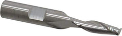 RobbJack - 1/4", 3/4" LOC, 3/8" Shank Diam, 2-1/2" OAL, 2 Flute, Solid Carbide Square End Mill - Single End, Uncoated, Spiral Flute, 30° Helix, Centercutting, Right Hand Cut, Right Hand Flute, Series T12-203 - USA Tool & Supply