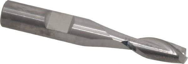 RobbJack - 19/64", 3/4" LOC, 3/8" Shank Diam, 2-1/2" OAL, 2 Flute, Solid Carbide Square End Mill - Single End, Uncoated, Spiral Flute, 30° Helix, Centercutting, Right Hand Cut, Right Hand Flute, Series T12-203 - USA Tool & Supply
