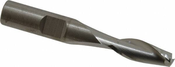 RobbJack - 5/16", 13/16" LOC, 3/8" Shank Diam, 2-1/2" OAL, 2 Flute, Solid Carbide Square End Mill - Single End, Uncoated, Spiral Flute, 30° Helix, Centercutting, Right Hand Cut, Right Hand Flute, Series T12-203 - USA Tool & Supply