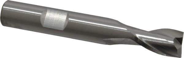 RobbJack - 3/8", 1/2" LOC, 3/8" Shank Diam, 2-1/2" OAL, 2 Flute, Solid Carbide Square End Mill - Single End, Uncoated, Spiral Flute, 30° Helix, Centercutting, Right Hand Cut, Right Hand Flute, Series T12-201 - USA Tool & Supply