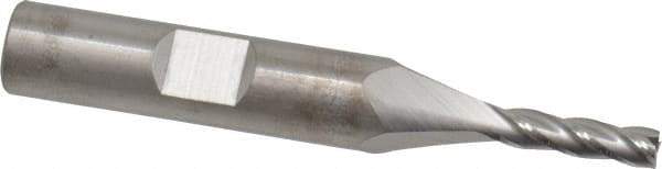 RobbJack - 5/32", 9/16" LOC, 3/8" Shank Diam, 2-1/2" OAL, 4 Flute, Solid Carbide Square End Mill - Single End, Uncoated, Spiral Flute, 30° Helix, Centercutting, Right Hand Cut, Right Hand Flute, Series T12-405 - USA Tool & Supply