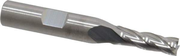 RobbJack - 1/4", 3/4" LOC, 3/8" Shank Diam, 2-1/2" OAL, 4 Flute, Solid Carbide Square End Mill - Single End, Uncoated, Spiral Flute, 30° Helix, Centercutting, Right Hand Cut, Right Hand Flute, Series T12-405 - USA Tool & Supply