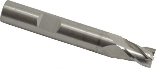 RobbJack - 5/16", 7/16" LOC, 3/8" Shank Diam, 2-1/2" OAL, 4 Flute, Solid Carbide Square End Mill - Single End, Uncoated, Spiral Flute, 30° Helix, Centercutting, Right Hand Cut, Right Hand Flute, Series T12-403 - USA Tool & Supply