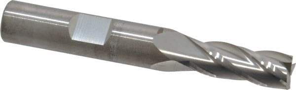 RobbJack - 5/16", 13/16" LOC, 3/8" Shank Diam, 2-1/2" OAL, 4 Flute, Solid Carbide Square End Mill - Single End, Uncoated, Spiral Flute, 30° Helix, Centercutting, Right Hand Cut, Right Hand Flute, Series T12-405 - USA Tool & Supply