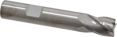 RobbJack - 1/2", 5/8" LOC, 1/2" Shank Diam, 3" OAL, 4 Flute, Solid Carbide Square End Mill - Single End, Uncoated, Spiral Flute, 30° Helix, Centercutting, Right Hand Cut, Right Hand Flute, Series T12-403 - USA Tool & Supply