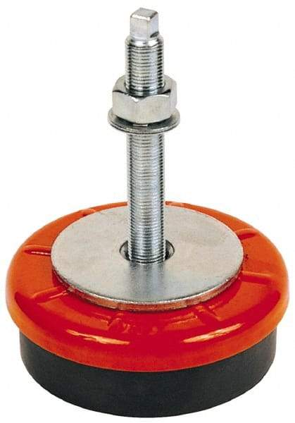 Sunnex - M20 x 1.50 Bolt Thread, 6-3/4" Long x 2-1/16" High Single Stud Mount Leveling Pad & Mount - 4,900 Max Lb Capacity, 6-1/4" Base Diam - USA Tool & Supply