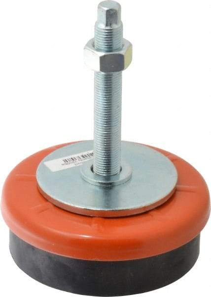 Sunnex - M16 x 1.50 Bolt Thread, 4-3/4" Long x 1-9/16" High Single Stud Mount Leveling Pad & Mount - 2,100 Max Lb Capacity, 4-3/4" Base Diam - USA Tool & Supply