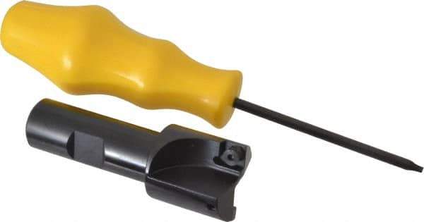 Kennametal - 1-1/8" Cut Diam, 8.64mm Max Depth of Cut, 3/4" Shank Diam, 3-1/4" OAL, Indexable Square Shoulder End Mill - SPEB 322 Inserts, Cylindrical Shank, 0° Lead Angle - USA Tool & Supply