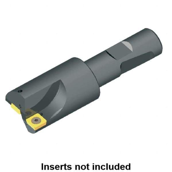 Kennametal - 0.73" Cut Diam, 8.64mm Max Depth of Cut, 3/4" Shank Diam, 3.65" OAL, Indexable Square Shoulder Centercutting End Mill - SDCW 322 Inserts, Weldon Shank, 0° Lead Angle, Through Coolant - USA Tool & Supply