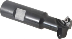 Kennametal - 30° Lead Angle, 1.077" Max Cut Diam, 3/4" Min Cut Diam, 6.6mm Max Depth of Cut, Indexable Chamfer and Angle End Mill - 2 Inserts, SDEB 26152 Insert Style, 3-1/4" Overall Length, Straight Shank - USA Tool & Supply