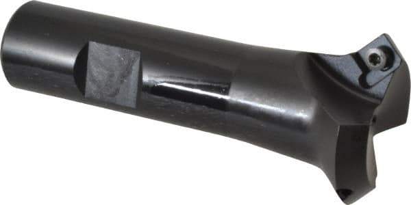 Kennametal - 45° Lead Angle, 1.387" Max Cut Diam, 0.95" Min Cut Diam, 4.96mm Max Depth of Cut, Indexable Chamfer and Angle End Mill - 2 Inserts, SDEB 26152 Insert Style, 3-1/4" Overall Length, Straight Shank - USA Tool & Supply