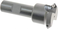 Kennametal - 45° Lead Angle, 1.66" Max Cut Diam, 1.2" Min Cut Diam, 4.96mm Max Depth of Cut, Indexable Chamfer and Angle End Mill - 2 Inserts, SDEB 26152 Insert Style, 3-1/4" Overall Length, Straight Shank - USA Tool & Supply