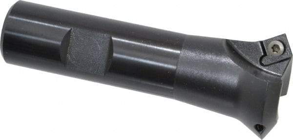 Kennametal - 60° Lead Angle, 1.271" Max Cut Diam, 3/4" Min Cut Diam, 3.45mm Max Depth of Cut, Indexable Chamfer and Angle End Mill - 2 Inserts, SDEB 26152 Insert Style, 3-1/4" Overall Length, Straight Shank - USA Tool & Supply