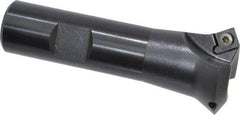 Kennametal - 60° Lead Angle, 1.271" Max Cut Diam, 3/4" Min Cut Diam, 3.45mm Max Depth of Cut, Indexable Chamfer and Angle End Mill - 2 Inserts, SDEB 26152 Insert Style, 3-1/4" Overall Length, Straight Shank - USA Tool & Supply